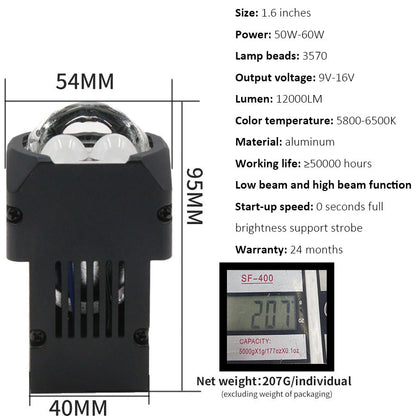 1.6" Dual Laser LED Lens for Car Light