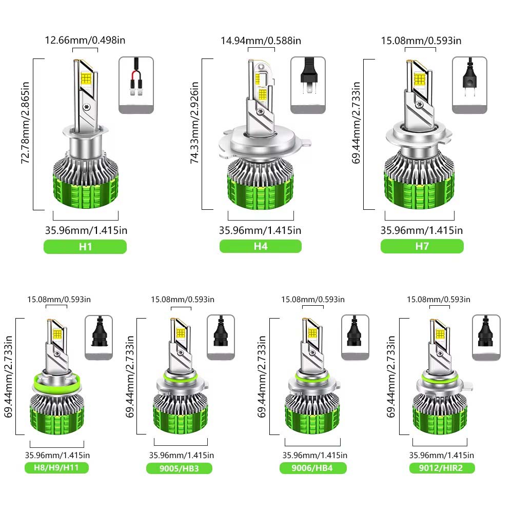 H7 led headlight bulb 190W - Phoenix Auto Lighting
