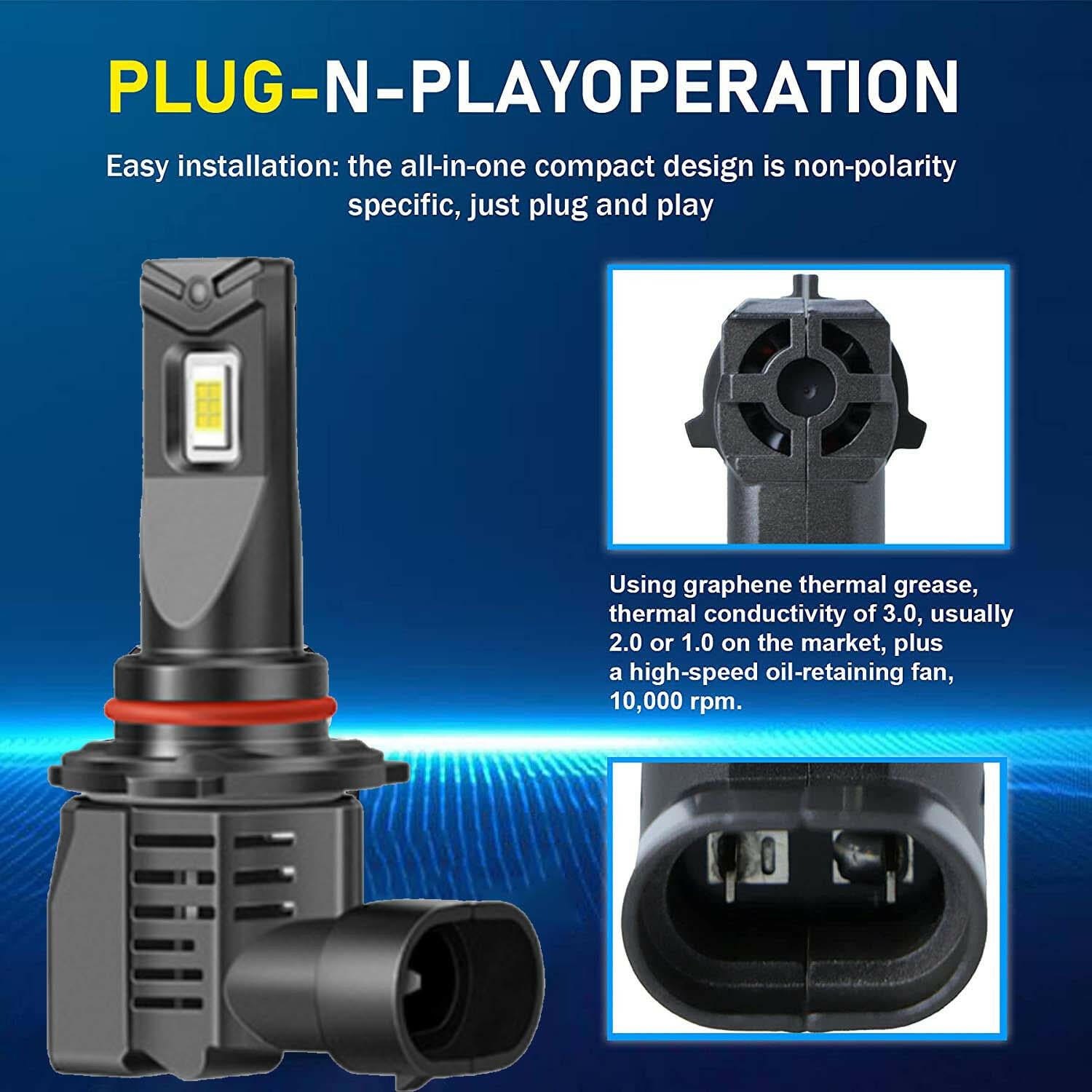 Led Car Headlight Bulb Canbus Turbo Bulb - Phoenix Auto Lighting