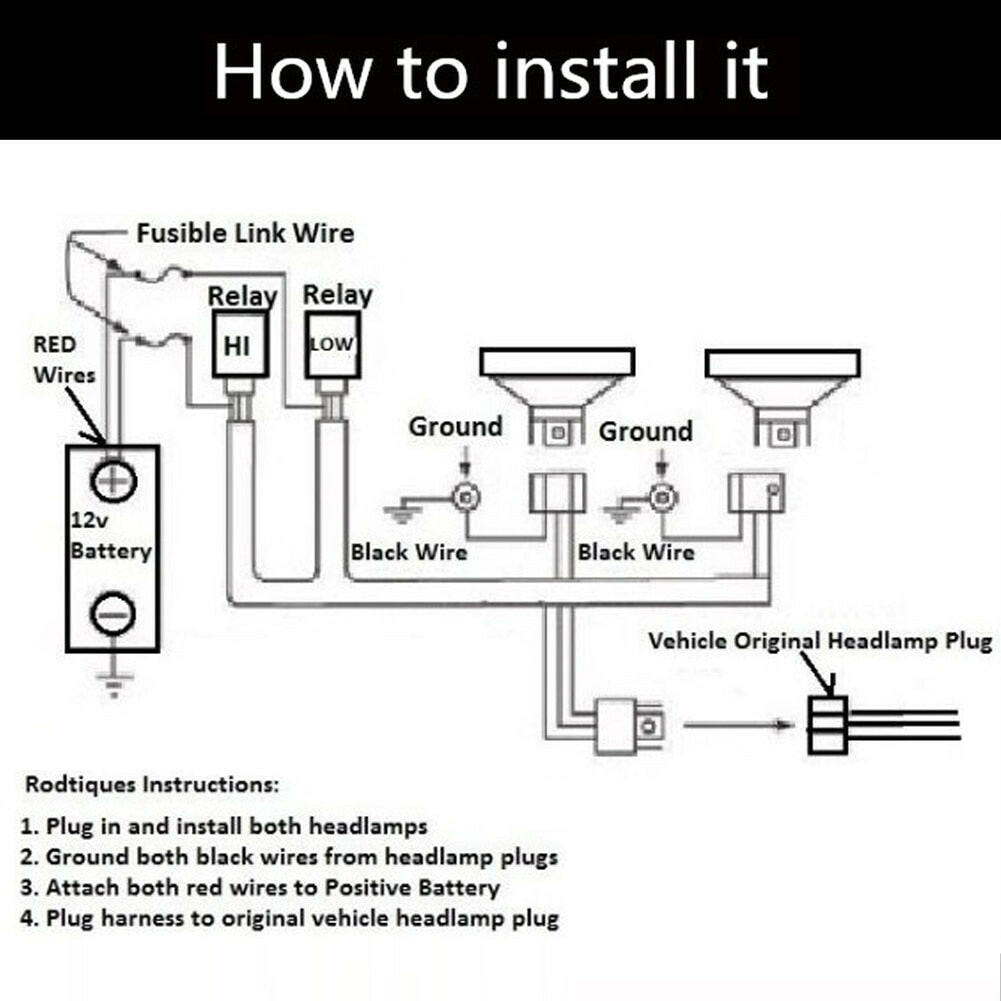 H4 Relay Wiring Harness - Phoenix Auto Lighting